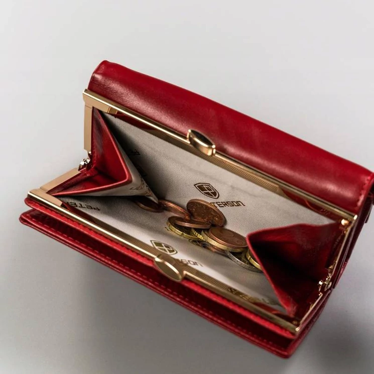 Valódi bőr Pénztárca Piros színben