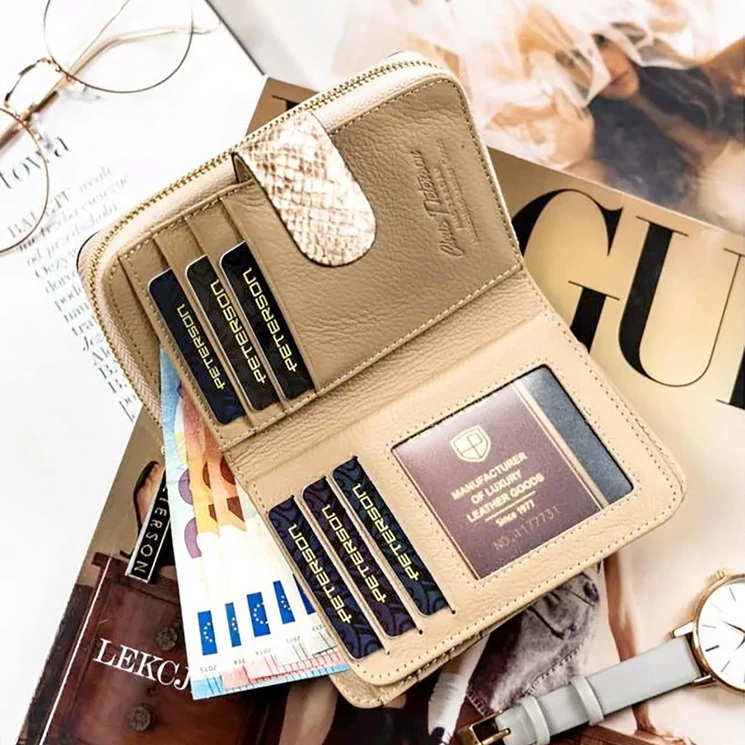 Peterson Valódi bőr Pénztárca