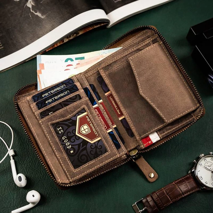 Peterson Valódi bőr Pénztárca