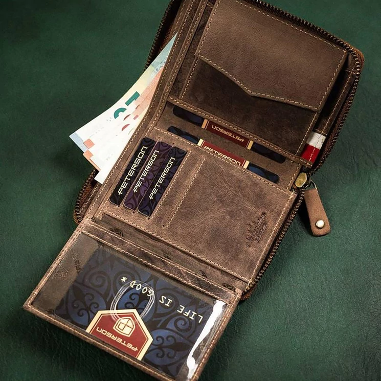Peterson Valódi bőr Pénztárca