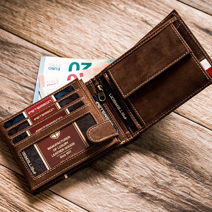 Peterson Valódi bőr Pénztárca