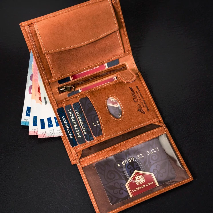 Peterson Valódi bőr Pénztárca