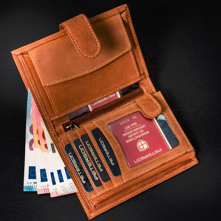 Peterson Valódi bőr Pénztárca