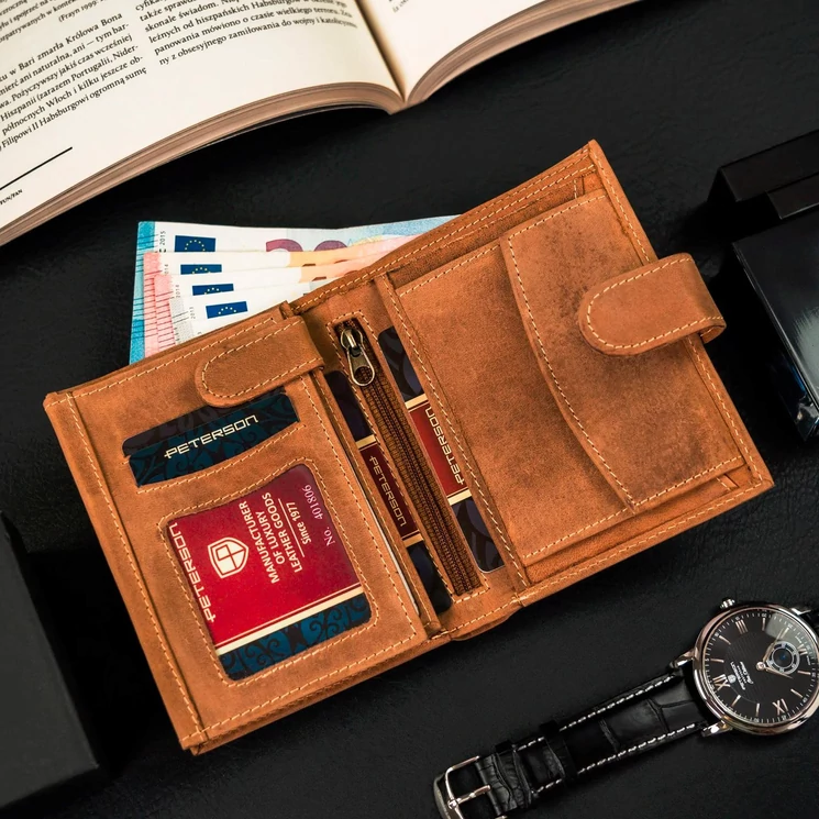 Peterson Valódi bőr Pénztárca