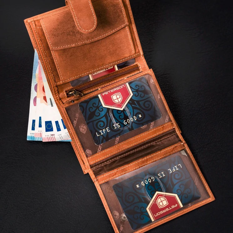 Peterson Valódi bőr Pénztárca