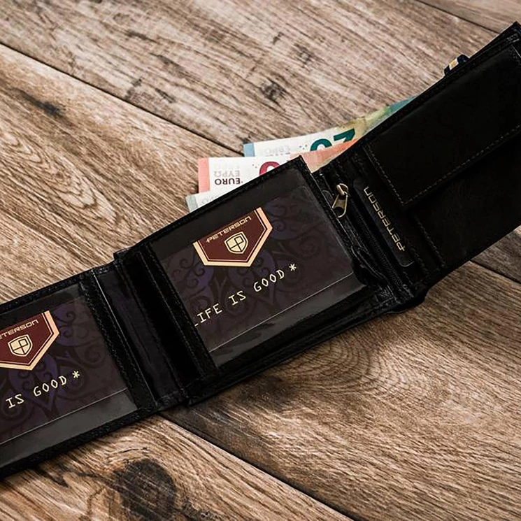 Peterson Valódi bőr Pénztárca