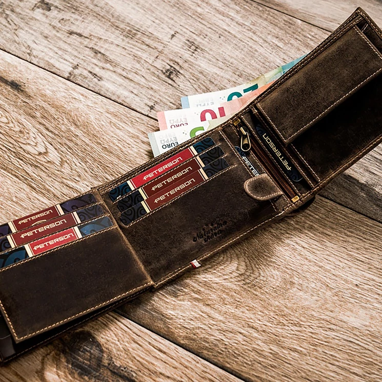 Peterson Valódi bőr Pénztárca