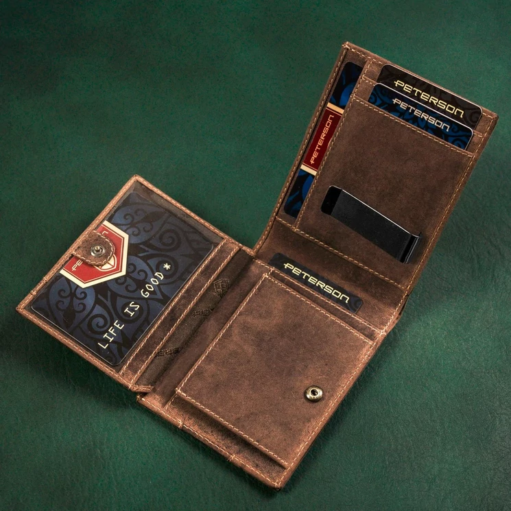 Peterson Valódi bőr Pénztárca