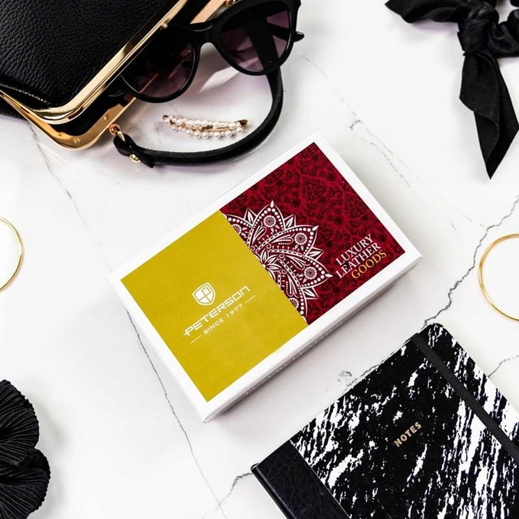  Valódi bőr Pénztárca piros színben