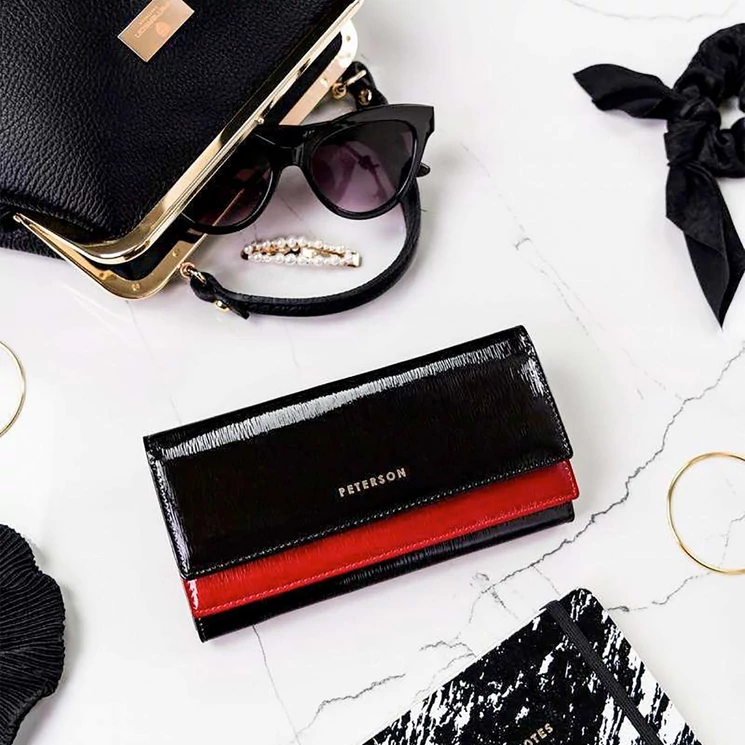 Valódi bőr Pénztárca Piros színben