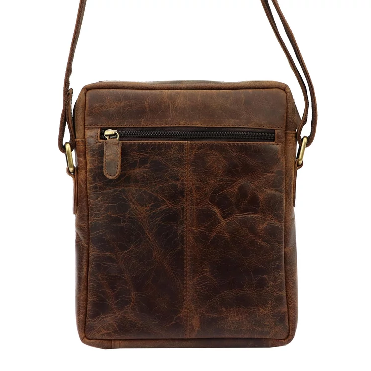 Andreas többzsebes Valódi bőr Férfi válltáska