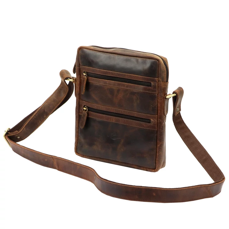 Andreas többzsebes Valódi bőr Férfi válltáska