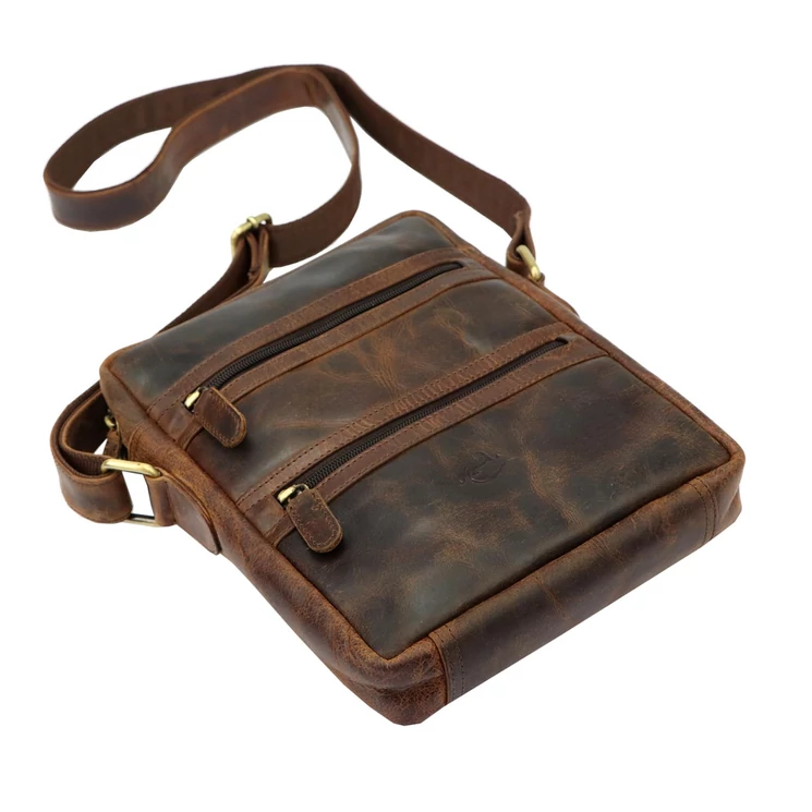 Andreas többzsebes Valódi bőr Férfi válltáska