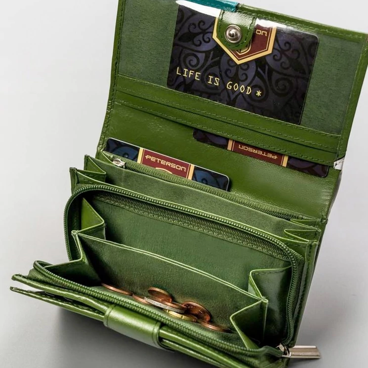 Peterson Valódi bőr Női Pénztárca Sok kártyatartóval