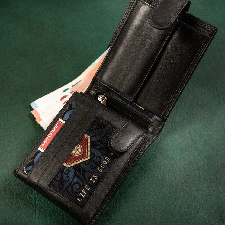 Peterson Valódi bőr Pénztárca