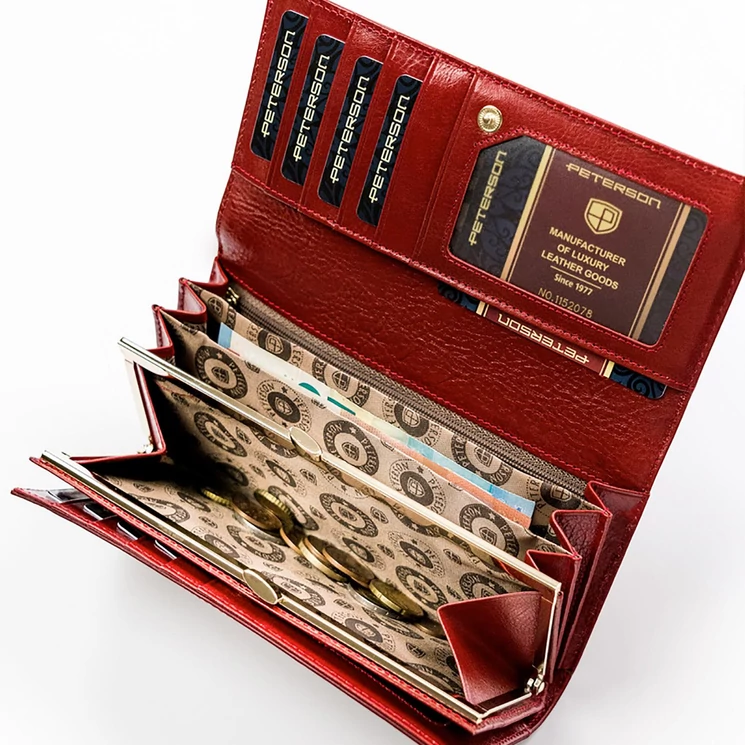Peterson Valódi bőr Pénztárca
