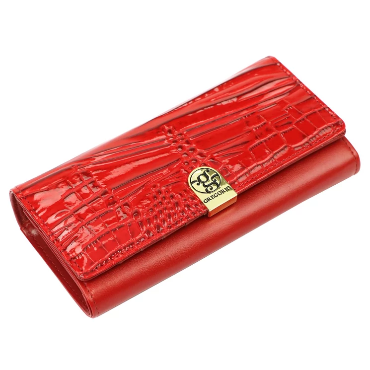 Piros bőr női pénztárca