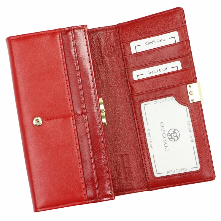 Piros bőr női pénztárca