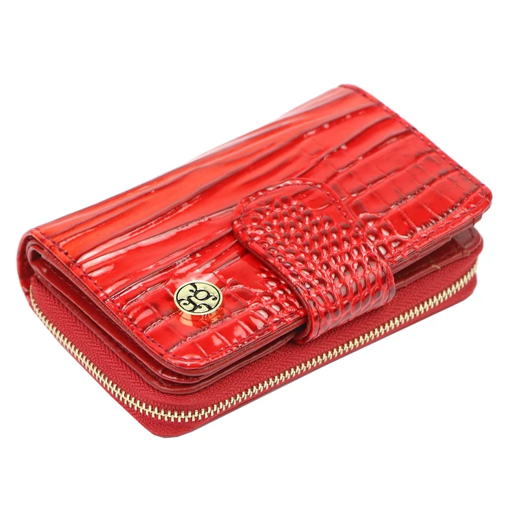 Kisméretű piros lakk női pénztárca