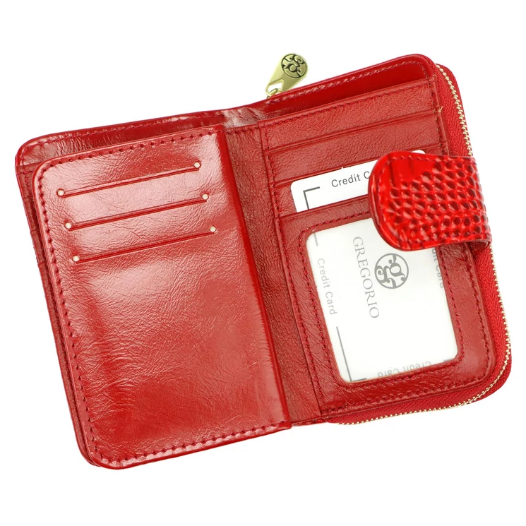 Kisméretű piros lakk női pénztárca