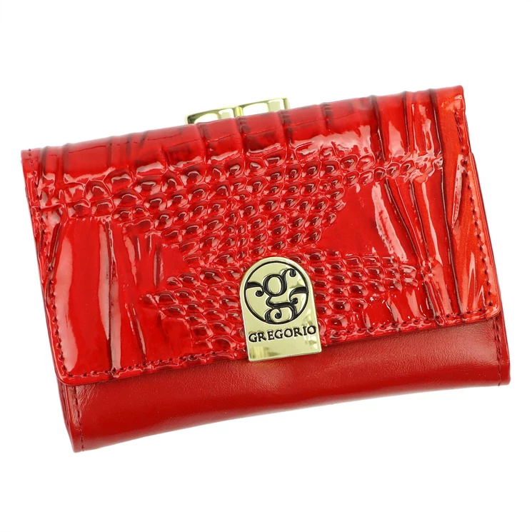 Kisméretű piros bőr női pénztárca