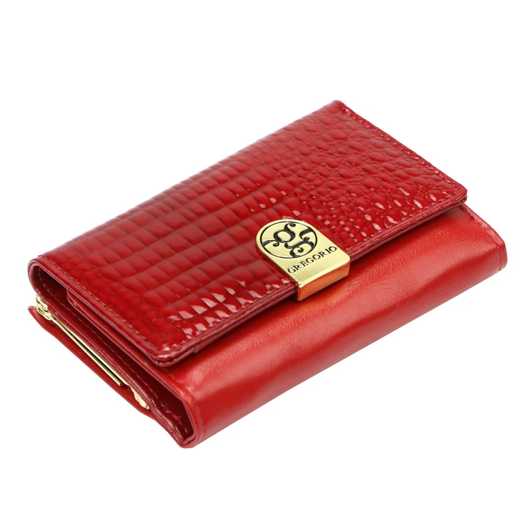 Kisméretű piros női bőr pénztárca