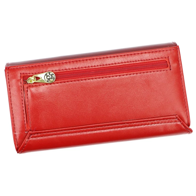 Piros lakk valódi bőr női Pénztárca