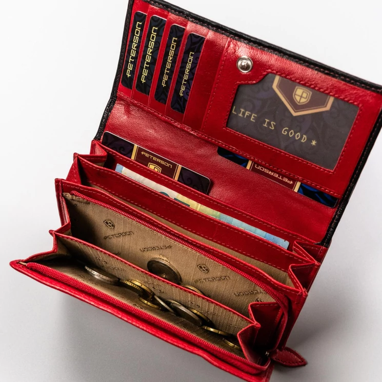 Peterson Valódi bőr Pénztárca