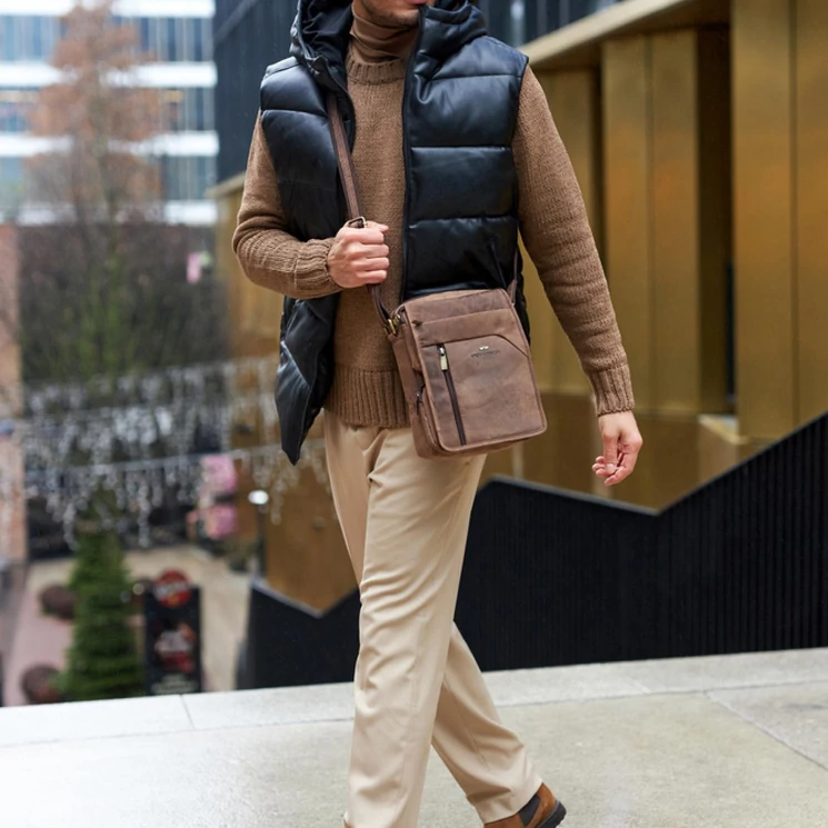 Peterson Valódi bőr Válltáska