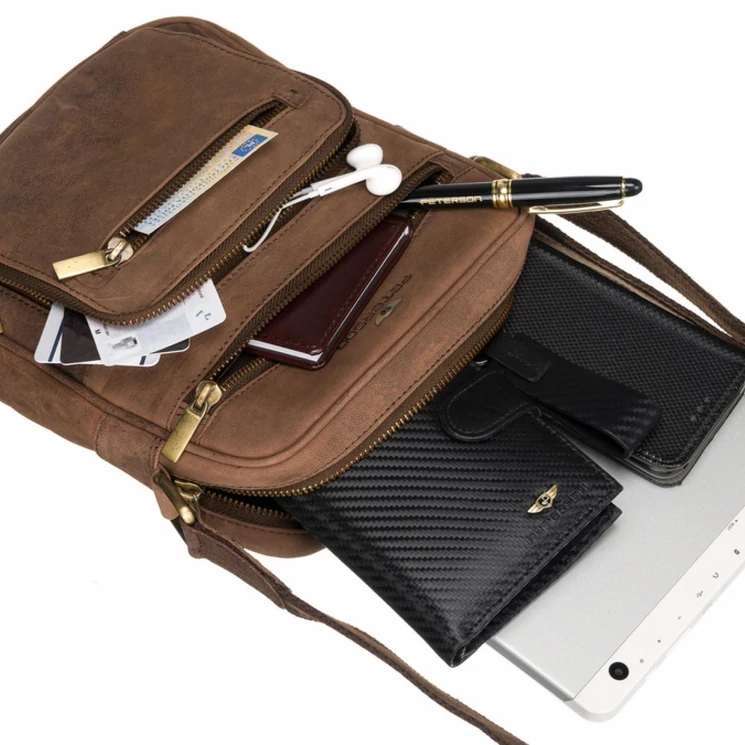 Peterson Valódi bőr Válltáska