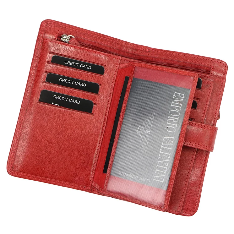 Emporio Valentini sokrészes Valódi bőr női Pénztárca