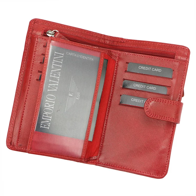 Emporio Valentini sokrészes Valódi bőr női Pénztárca