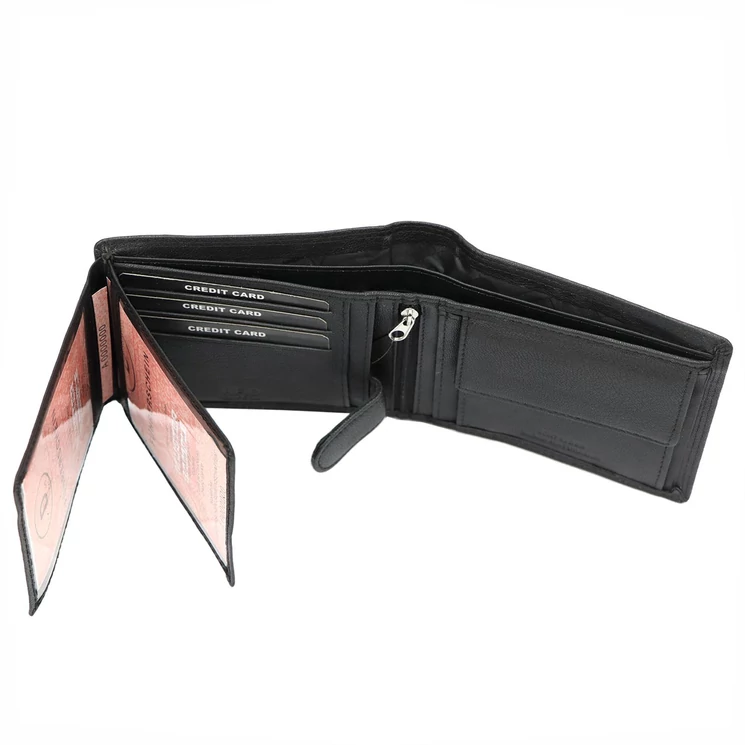 Money Kepper Valódi bőr motoros Pénztárca RFID rendszerrel