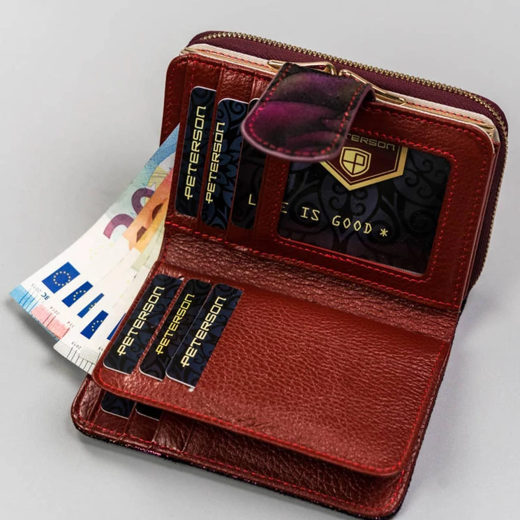 Peterson Valódi bőr Pénztárca