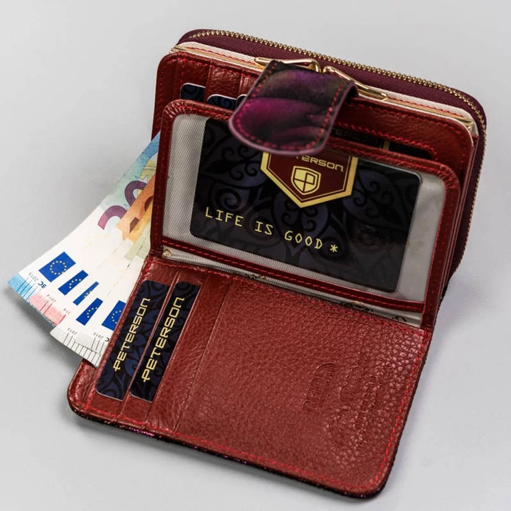 Peterson Valódi bőr Pénztárca