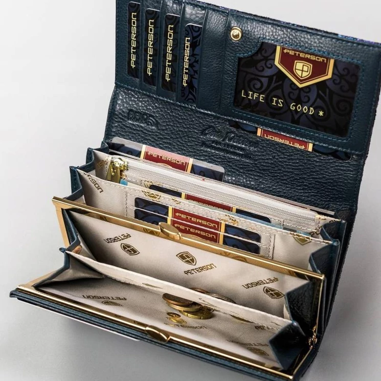 Peterson Valódi bőr Pénztárca