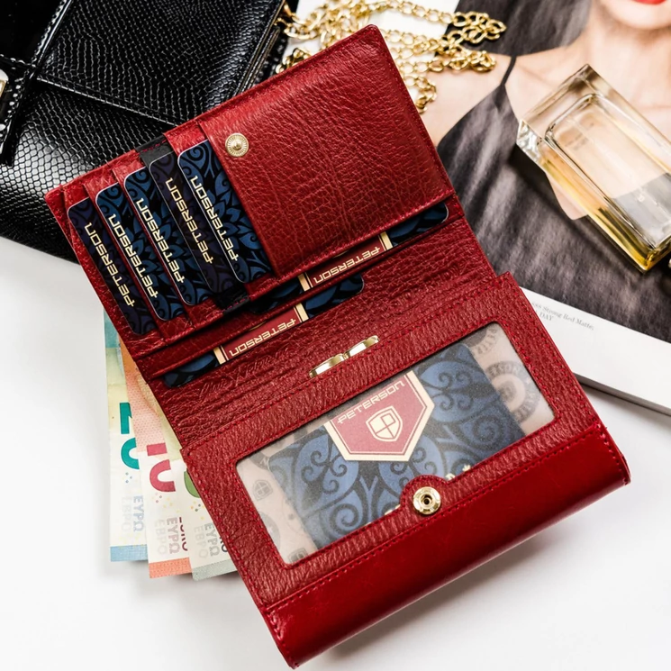 Peterson Valódi bőr Pénztárca