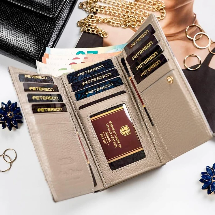 Peterson Valódi bőr Pénztárca