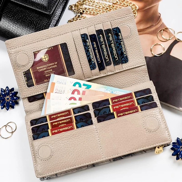 Peterson Valódi bőr Pénztárca