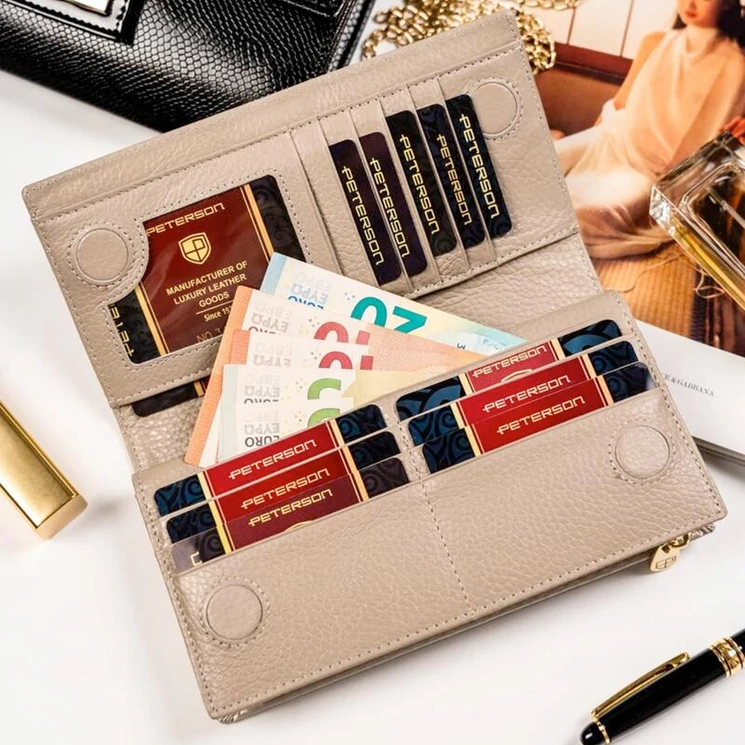 Peterson Valódi bőr Pénztárca