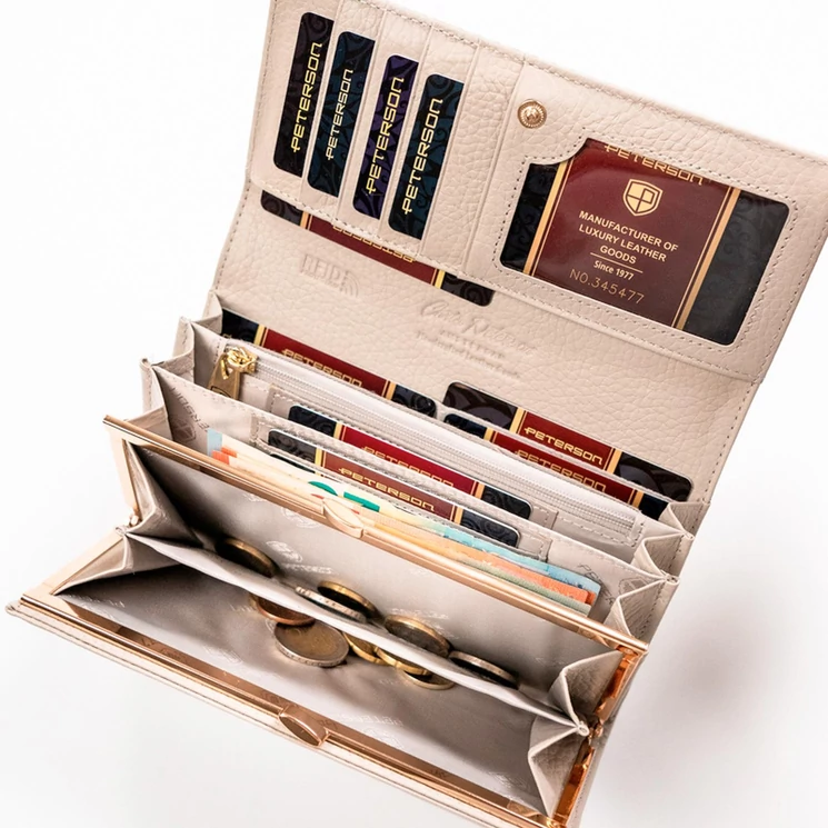 Peterson Valódi bőr Pénztárca