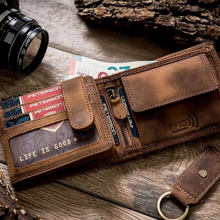 Peterson Valódi bőr Pénztárca