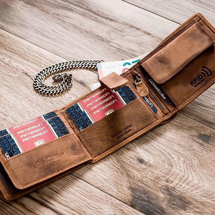 Peterson Valódi bőr Pénztárca