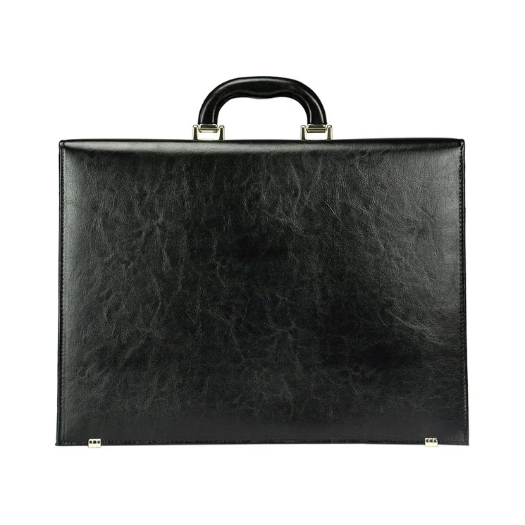 Stefania Sokrekeszes Valódi bőr Aktatáska fekete színben