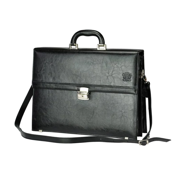 Stefania Sokrekeszes Valódi bőr Aktatáska fekete színben