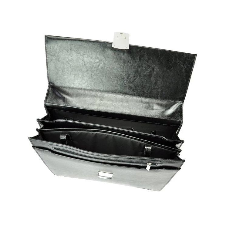 Stefania Sokrekeszes Valódi bőr Aktatáska fekete színben