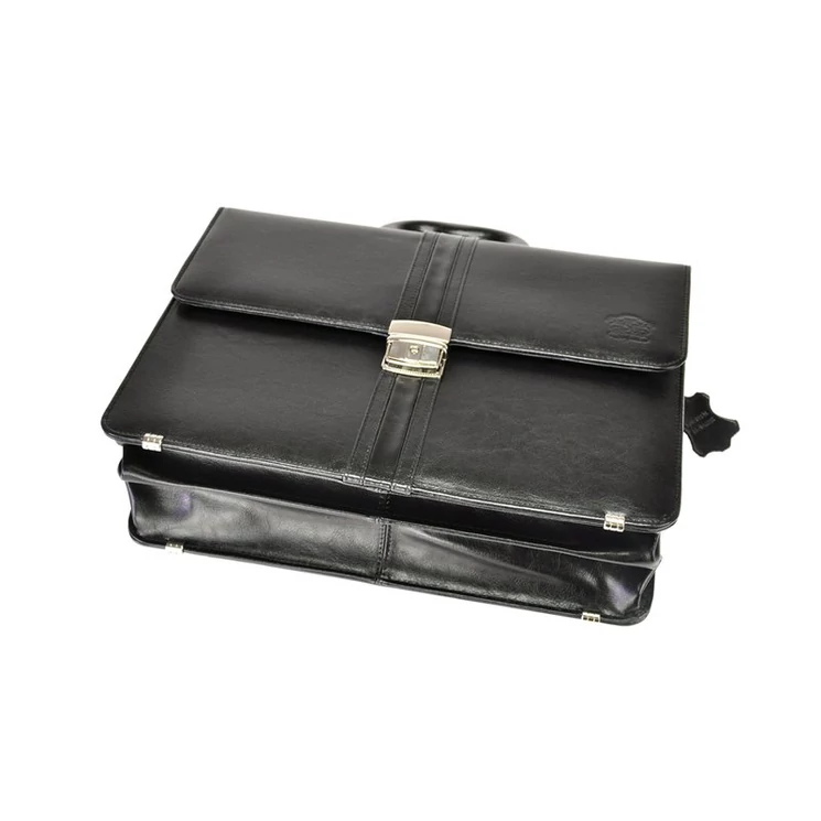 Stefania Valódi bőr Aktatáska fekete színben