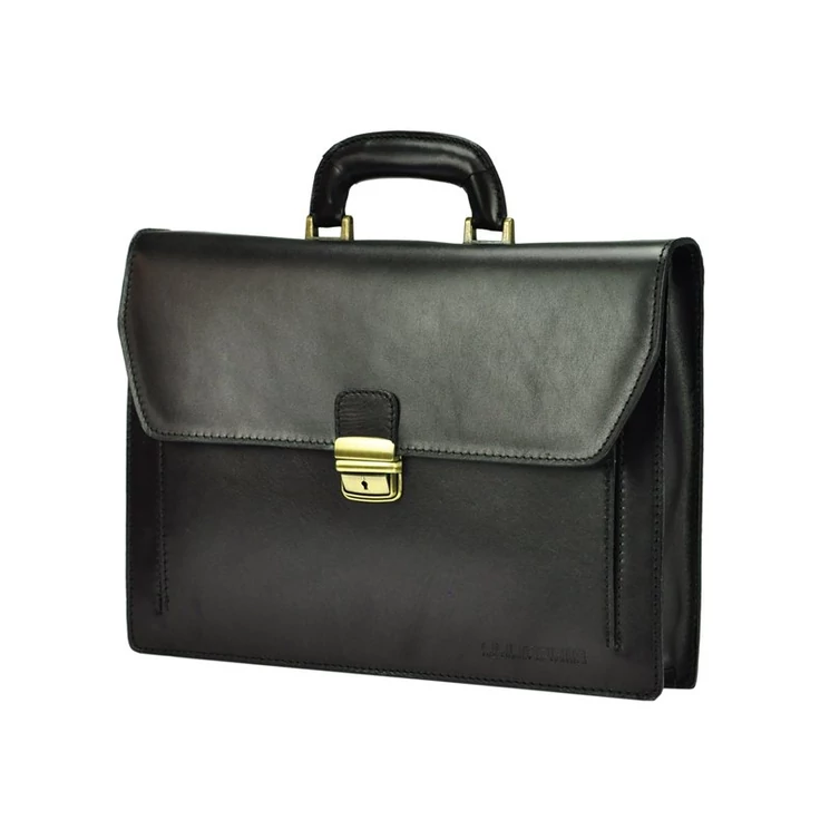 Gregorio Valódi bőr egyrészes Aktatáska fekete színben