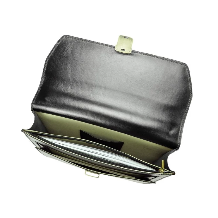 Gregorio Valódi bőr egyrészes Aktatáska fekete színben