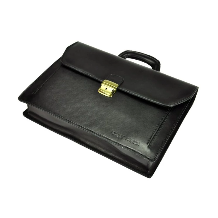 Gregorio Valódi bőr egyrészes Aktatáska fekete színben